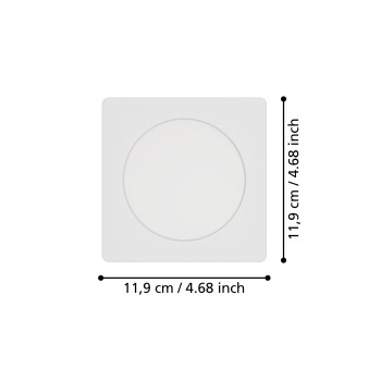 Spot incastrat LED FUEVA 6 Eglo 901399, 11.9x11.9 cm, 6.3W