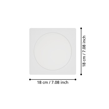 Spot incastrat LED FUEVA 6 Eglo 901401, 16.6x16.6 cm, 10.5W