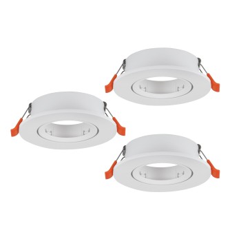 Set 3 spoturi incastrate BARRANCO GU10 Eglo 902225, D9 cm, 3xGU10