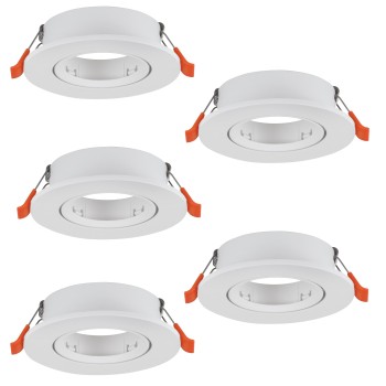Set 5 spoturi incastrate BARRANCO GU10 Eglo 902226, D9 cm, 5xGU10