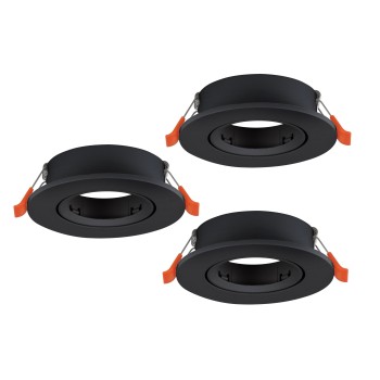 Set 3 spoturi incastrate BARRANCO GU10 Eglo 902228, D9 cm, 3xGU10