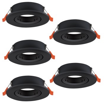 Set 5 spoturi incastrate BARRANCO GU10 Eglo 902229, D9 cm, 5xGU10