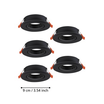 Set 5 spoturi incastrate BARRANCO GU10 Eglo 902229, D9 cm, 5xGU10