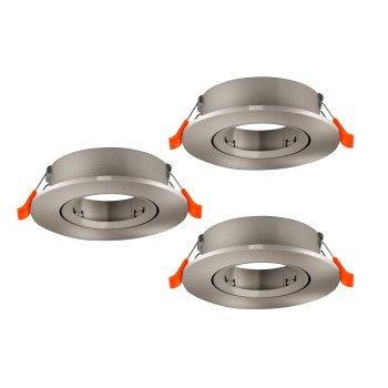 Set 3 spoturi incastrate BARRANCO GU10 Eglo 902232, D9 cm, 3xGU10