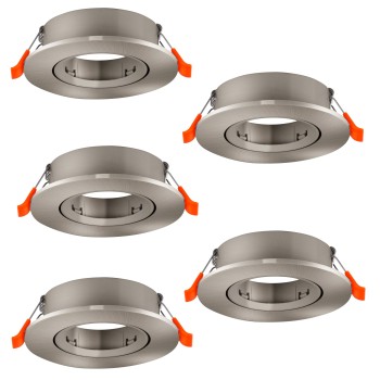 Set 5 spoturi incastrate BARRANCO GU10 Eglo 902233, D9 cm, 5xGU10