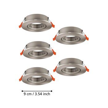Set 5 spoturi incastrate BARRANCO GU10 Eglo 902233, D9 cm, 5xGU10