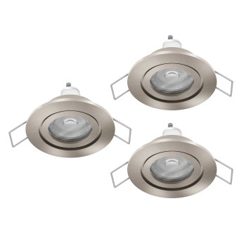 Set 3 spoturi incastrate BARRANCO GU10 Eglo 902239, D8.4 cm, 3xGU10