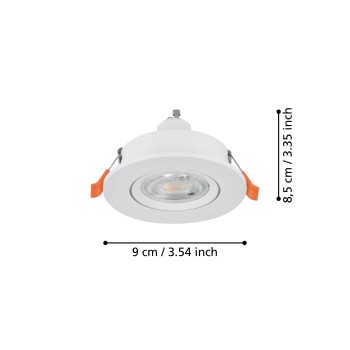 Spot incastrat BARRANCO GU10 Eglo 902241, D9 cm, 1xGU10