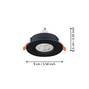 Spot incastrat BARRANCO GU10 Eglo 902243, D9 cm, 1xGU10