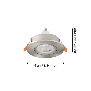 Spot incastrat BARRANCO GU10 Eglo 902245, D9 cm, 1xGU10