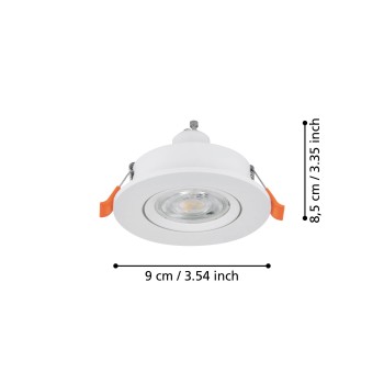 Spot incastrat BARRANCO GU10 Eglo 902254, D9 cm, 1xGU10