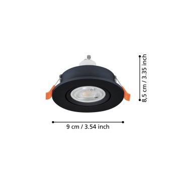 Spot incastrat BARRANCO GU10 Eglo 902256, D9 cm, 1xGU10