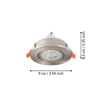 Spot incastrat BARRANCO GU10 Eglo 902258, D9 cm, 1xGU10