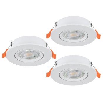 Set 3 spoturi incastrate LED BARRANCO Eglo 902262, D9 cm, 3x4.5W