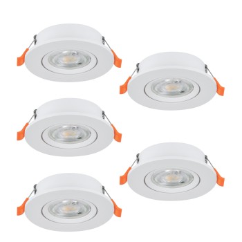 Set 5 spoturi incastrate LED BARRANCO Eglo 902263, D9 cm, 5x4.5W