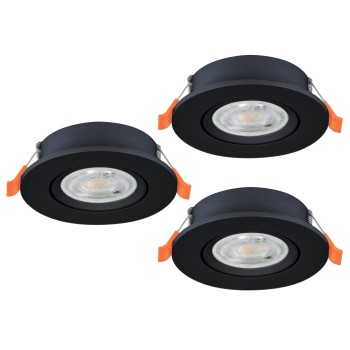 Set 3 spoturi incastrate LED BARRANCO Eglo 902265, D9 cm, 3x4.5W