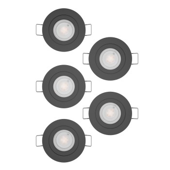Set 5 spoturi incastrate LED BARRANCO Eglo 902266, D9 cm, 5x4.5W