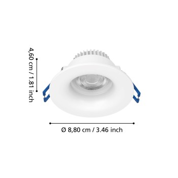 Spot incastrat LED SALABATE Eglo 902271, D8.8 cm, 5W