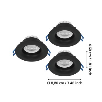 Set 3 spoturi incastrate LED SALABATE Eglo 902274, D8.8 cm, 3x5W