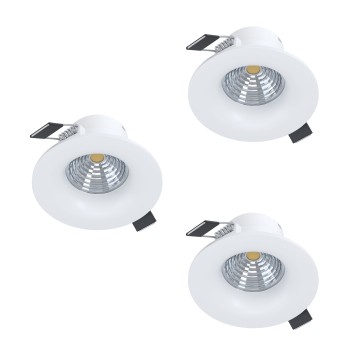 Set 3 spoturi incastrate LED SALICETO Eglo 902277, D8.8 cm, 3x4.8W
