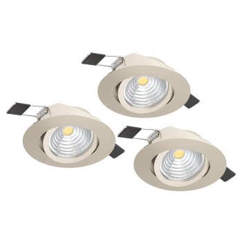 Set 3 spoturi incastrate LED SALICETO Eglo 902282, D8.8 cm, 3x6W