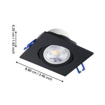 Set 3 spoturi incastrate LED SALICETO Eglo 902285, 8.8x8.8 cm, 3x6W