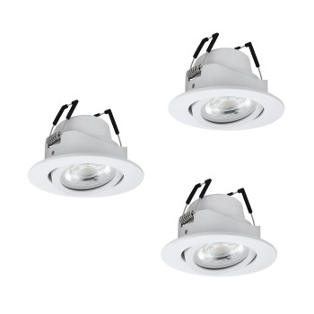 Set 3 spoturi incastrate LED SALICETO-Z Eglo 902286, D8.8 cm, 3x4.9W