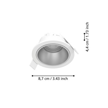 Spot incastrat LED YEBRA Eglo 902297, D8.7 cm, 4.8W