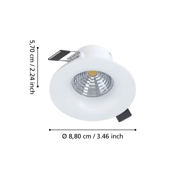 Spot incastrat LED SALICETO Eglo 902329, D8.8 cm, 6W