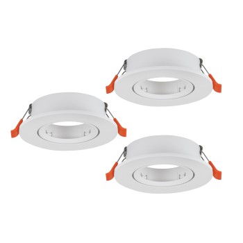 Set 3 spoturi incastrate SAPERETA-E Eglo 74046, D9 cm, 3xGU10