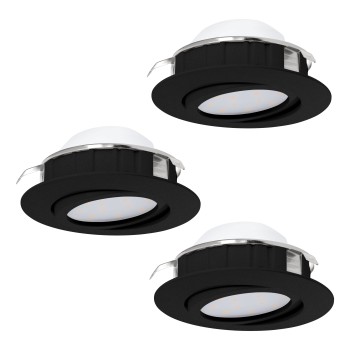 Set 3 spoturi incastrate LED PINEDA Eglo 900749, D8.4 cm, 3x5.5W