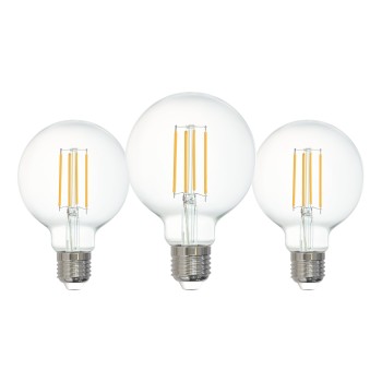 Set 3 becuri LED decorative E27 G80 Eglo 11352, 4W, 470lm, 4000K