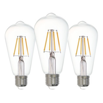 Set 3 becuri LED decorative E27 ST64 Eglo 11347, 4W, 470lm, 4000K