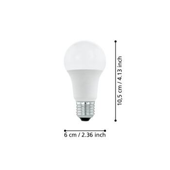 Bec LED E27 A60 Eglo 11932, 5.9W, 806lm, 3000K
