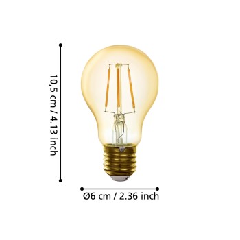 Bec inteligent LED decorativ E27 A60 Eglo 12221, 4.9W, 500lm, 2200K