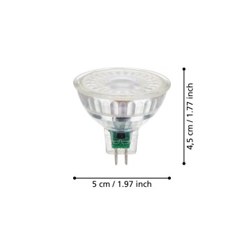 Set 2 becuri LED MR16 Eglo 12247, GU5, 3, 2.8W, 350lm, 2700K
