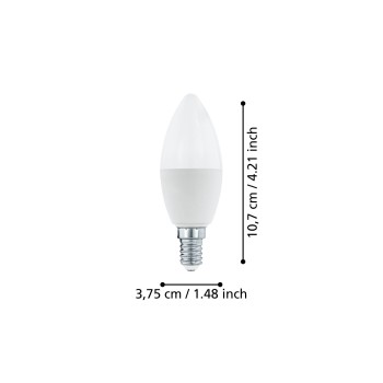 Bec LED E14 C37 Eglo 12264, 3.4W, 470lm, 4000K