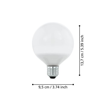 Bec LED decorativ E27 G95 Eglo 12267, 8.8W, 1200lm, 3000K