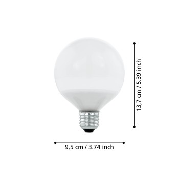 Bec LED decorativ E27 G95 Eglo 12268, 8.8W, 1200lm, 4000K