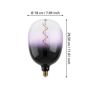 Bec LED E27 Eglo 12554, 4W, 85lm, 1800K