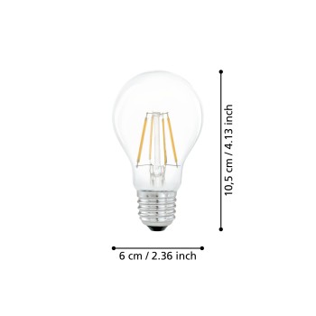 Bec LED E27 A60 Eglo 110001, 4W, 350lm, 2700K
