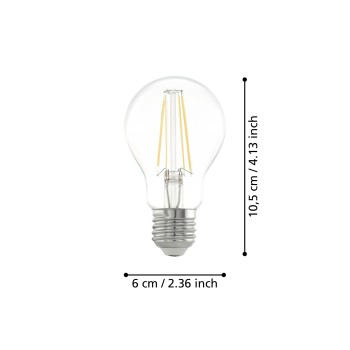 Bec LED E27 A60 Eglo 110003, 7W, 806lm, 2700K