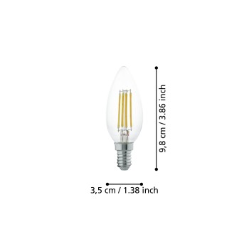 Bec LED E14 C35 Eglo 110014, 4W, 350lm, 2700K