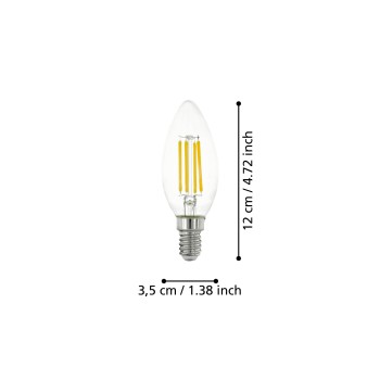 Bec LED E14 C35 Eglo 110015, 4W, 470lm, 2700K