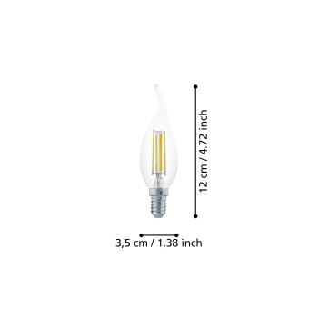 Bec LED E14 Eglo 110017, 4W, 350lm, 2700K
