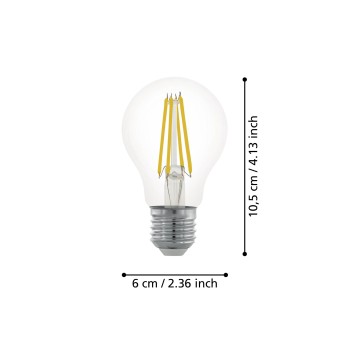 Bec LED E27 A60 Eglo 110022, 7.5W, 806lm, 2700K