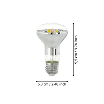 Bec LED E27 R63 Eglo 110028, 5.5W, 470lm, 2700K, dimabil