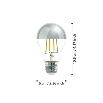 Bec LED E27 A60 Eglo 110029, 7.3W, 806lm, 2700K