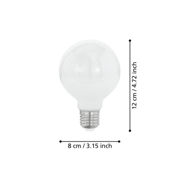 Bec LED decorativ E27 G80 Eglo 110038, 7W, 806lm, 2700K