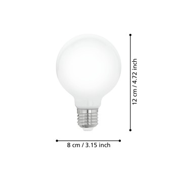Bec LED decorativ E27 G80 Eglo 110039, 9W, 1055lm, 2700K